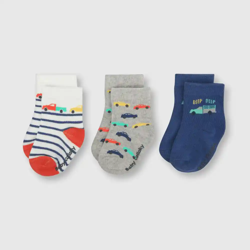 Pack Calcetines Deportivo Autitos Azul Talla 20/22