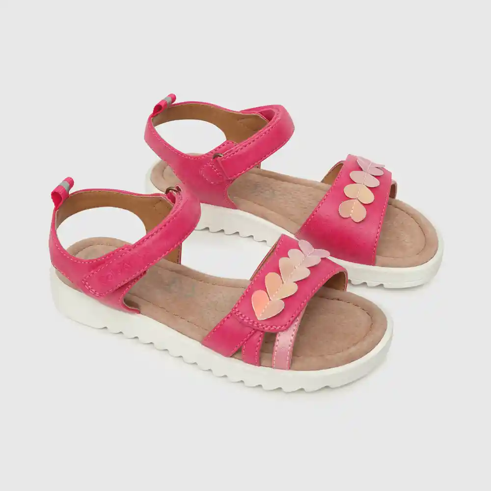 Sandalias Hebilla Doble Ajuste De Niña Rosado Talla 29