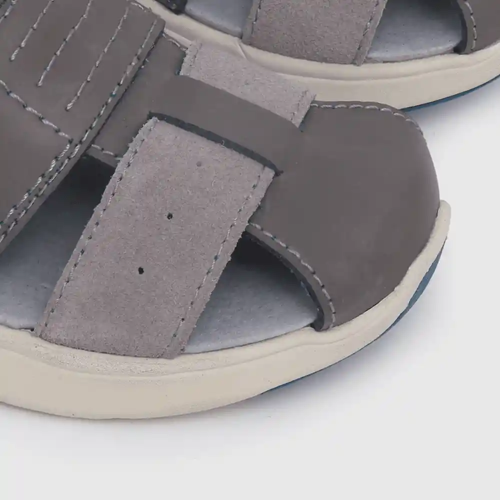 Sandalias Franciscana Cuero De Niño Gris Talla 29