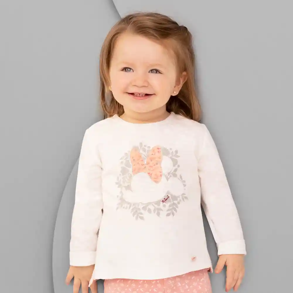 Polera De Disney Niña Blanca Talla 6m