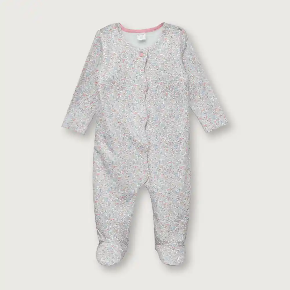 Enterizo Osito De Niña Pétalos Damasco Talla 3m