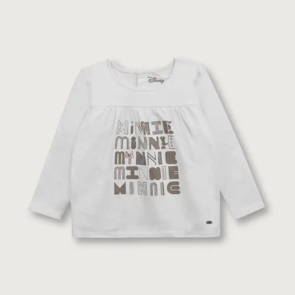 Polera Disney Minnie De Niña Blanco Talla 3a
