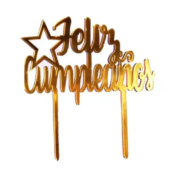 Decoración Topper Torta Feliz Cumpleaños Estrella