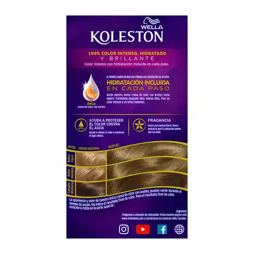 Koleston Tinte Permanente Capilar N 71 Rubio Ceniza 