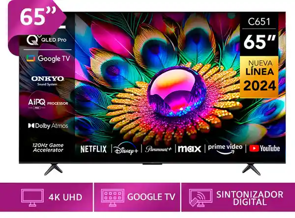 Tcl Televisor Smart tv Qled Uhd 4K 65 65C651