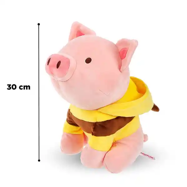 Miniso Peluche Cerdito Sentado Con Capucha de Abeja 29.8 cm