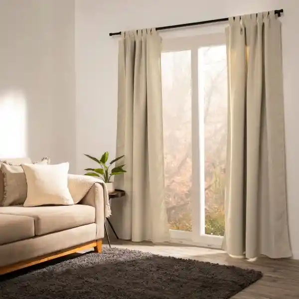 Cortina Blackout Con Presillas Beige 140 x 240 cm Casaideas