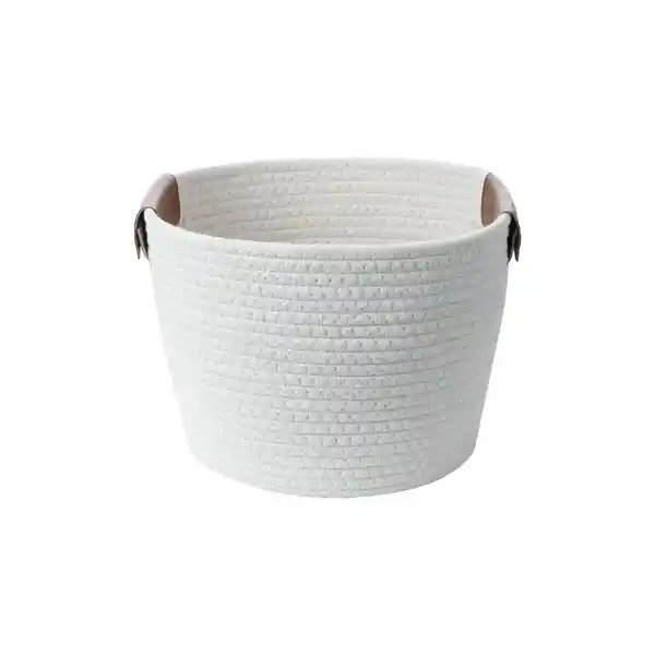 Cesta de Almacenamiento Cuerda de Algodón Asa L Hueso Miniso