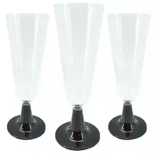 Copa de Champaña Base Negra