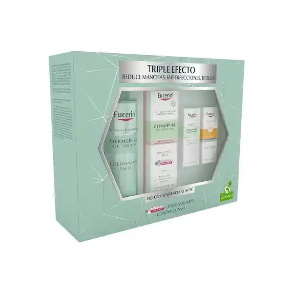 Eucerin Pack Triple Efecto Cuidado Piel Estuche Dermopure 4 en 1