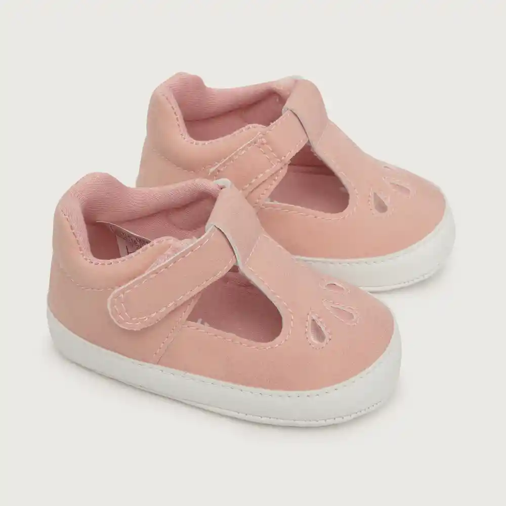 Zapatos Reina Velcro Niña Rosada Talla 16 Opaline