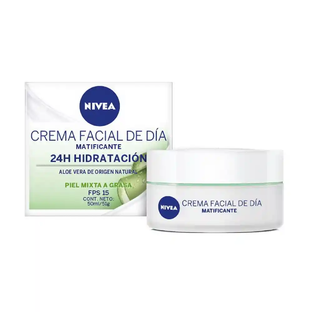 Nivea Crema Facial Hidratante Matizante Día Spf 15 para Piel Mixta a Grasa