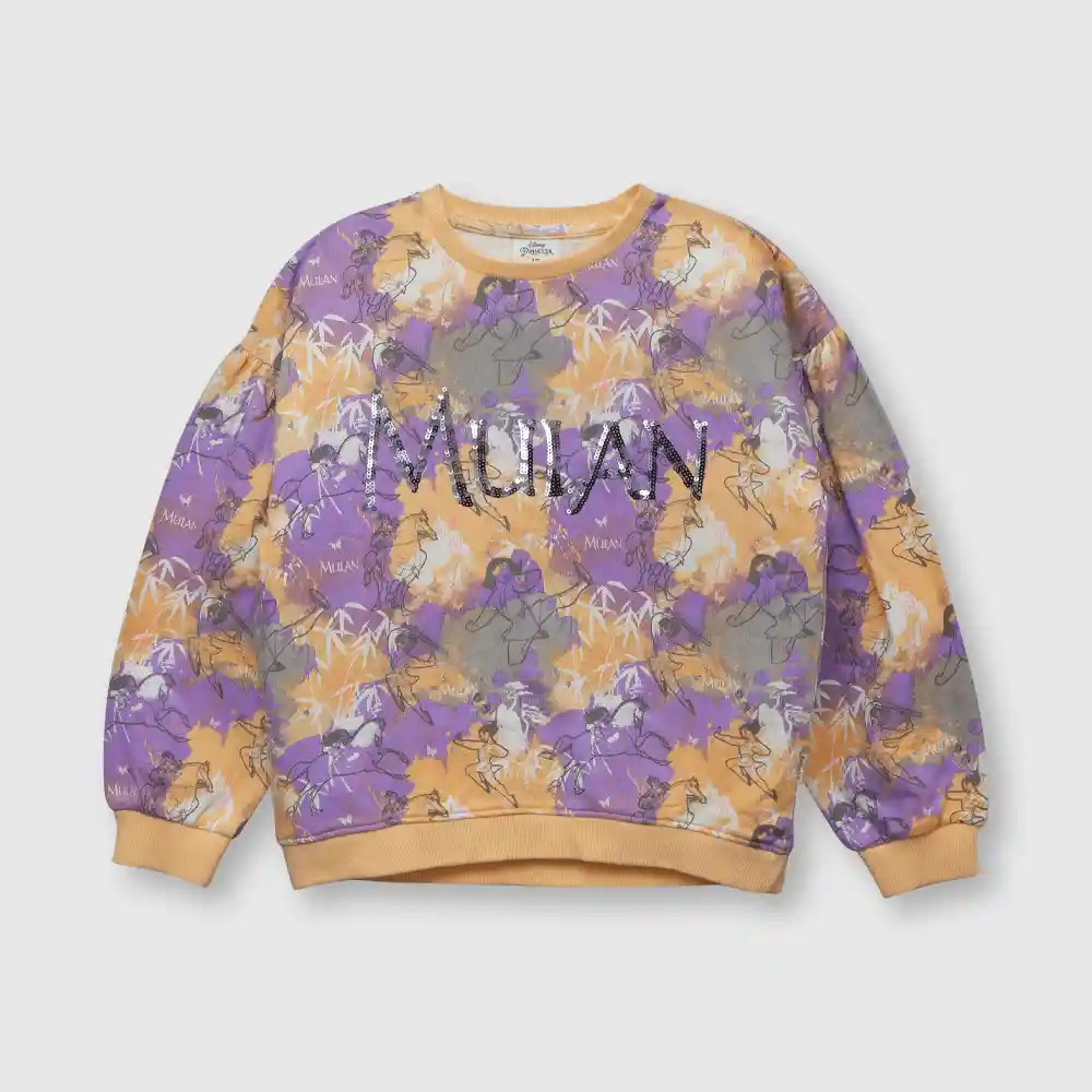 Polerón Mulan De Niña Lila Talla 12 Años