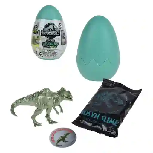 Jurassic World Huevo Con Dinosaurio Hachling Slime Moneda