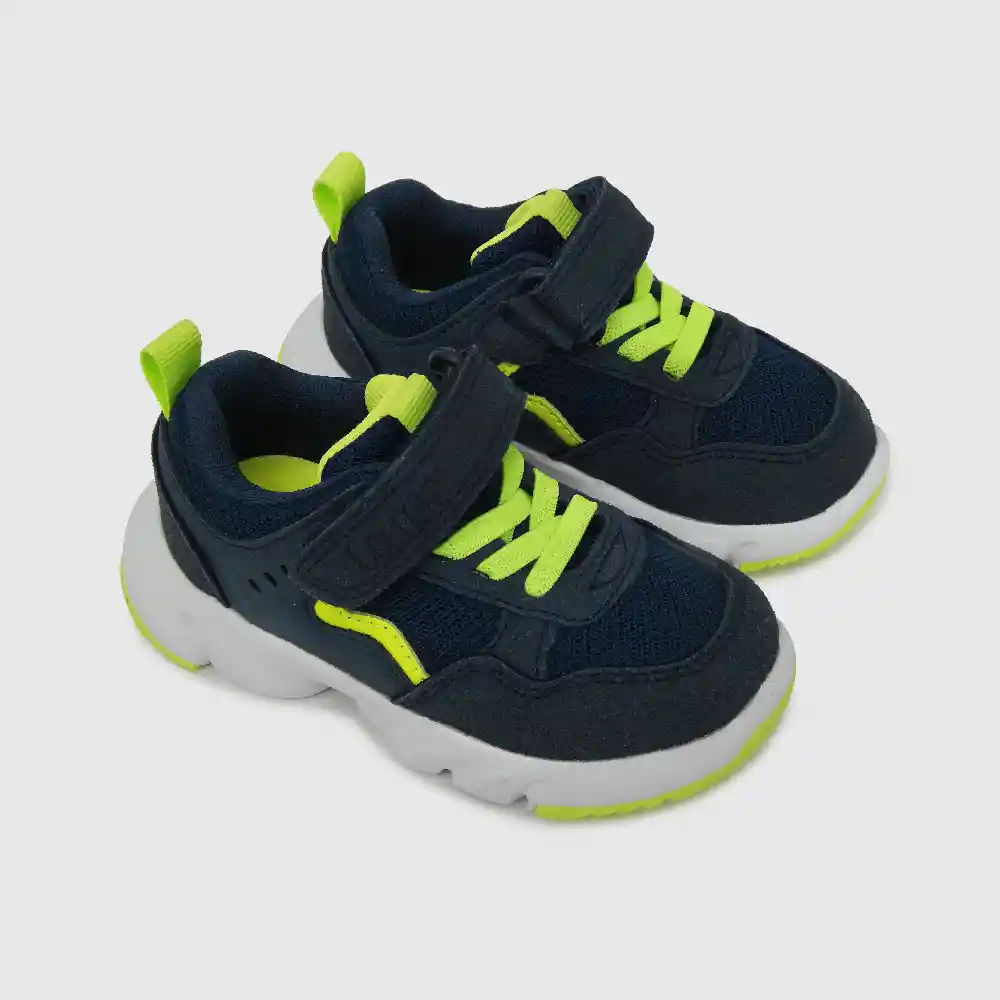 Zapatillas Flúor Chunky De Niño Azul Talla 27