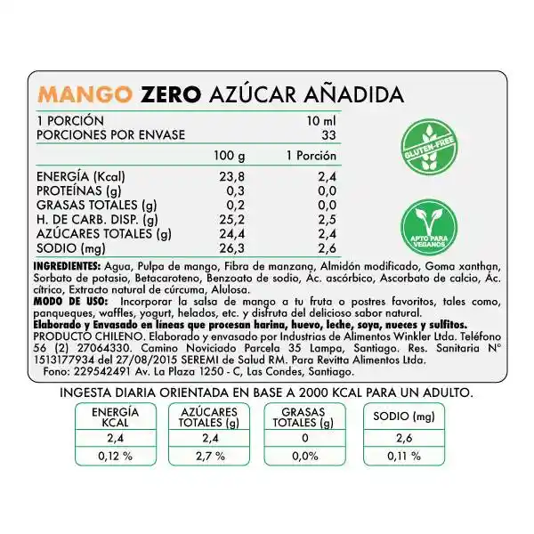 Revitta Salsa Zero Mango