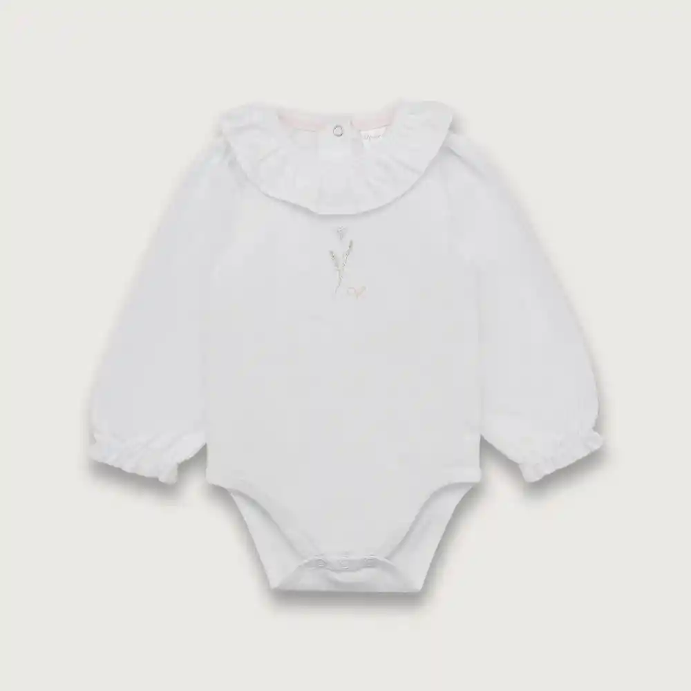 Body De Bebé Manga Globo Payaso Niño Blanco Talla 9m