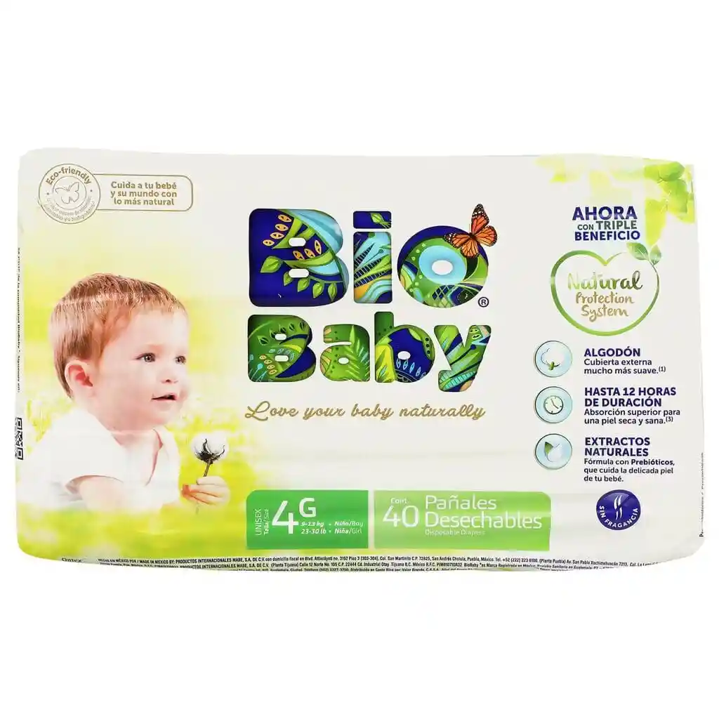 Bio Baby Pañal Desechable Talla G 