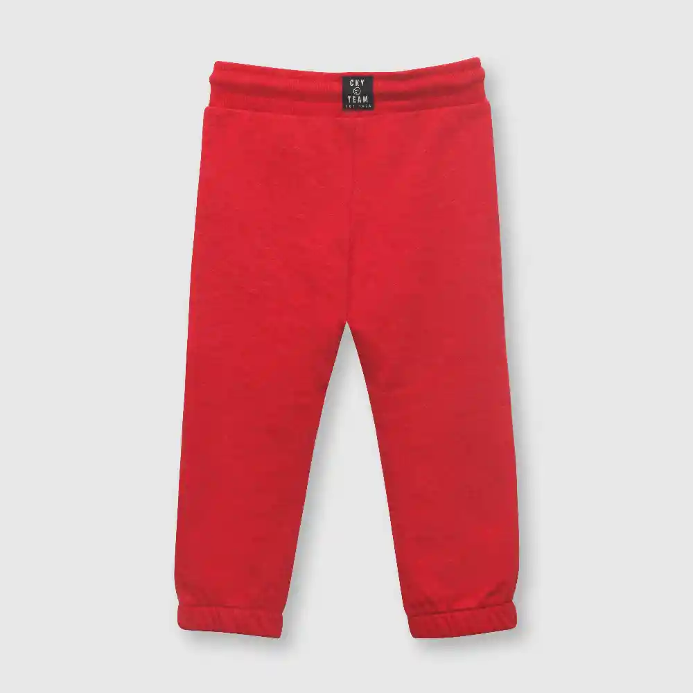 Pantalón De Bebé Con Elástico Niño Rojo Talla 24m