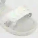 Sandalias Hebilla Doble Ajuste De Niña Blanco Talla 32
