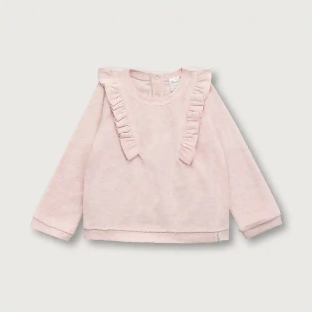 Polerón Con Vuelos De Niña Rosado Talla 12 Meses