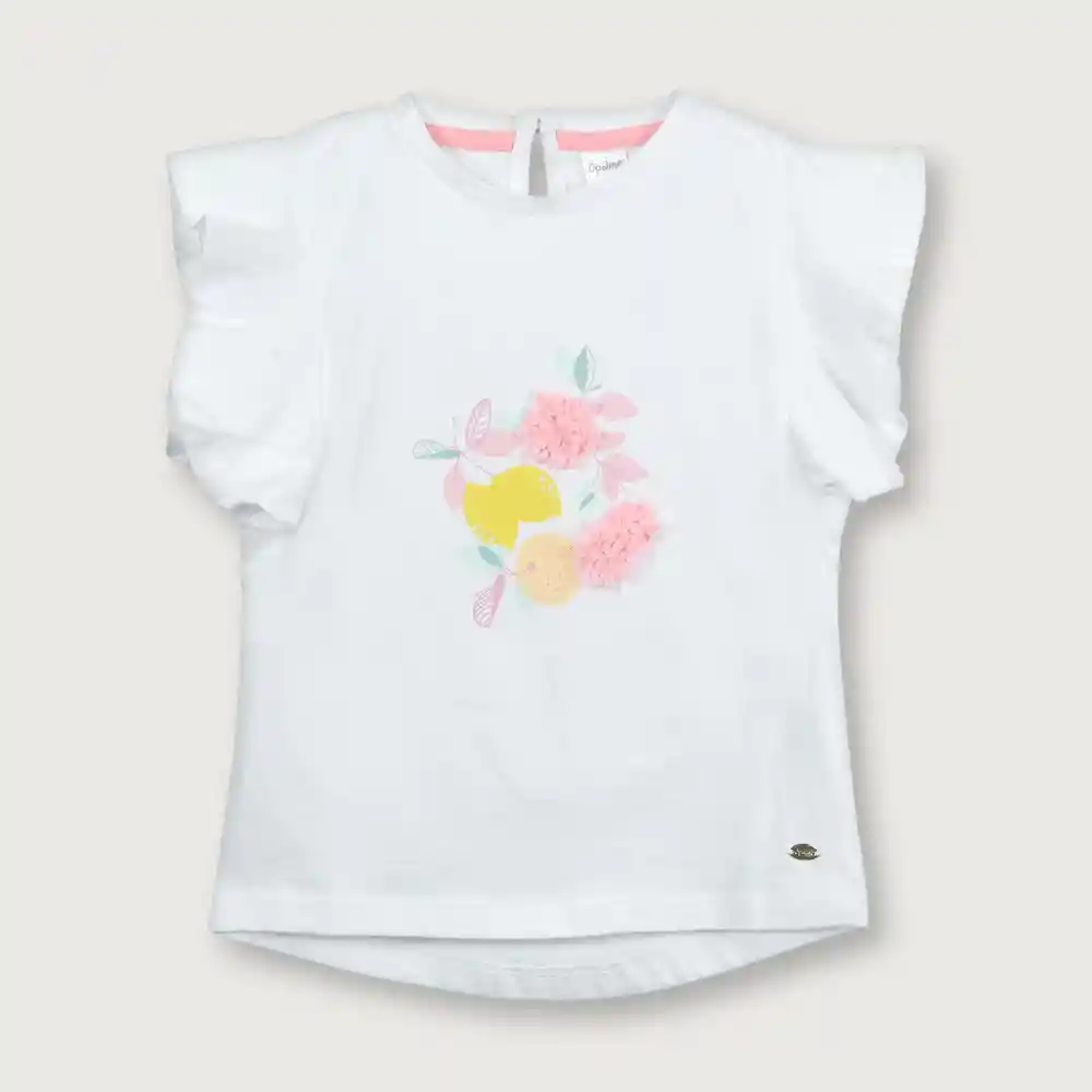 Polera Manga Alita Niña Blanca Talla 3a
