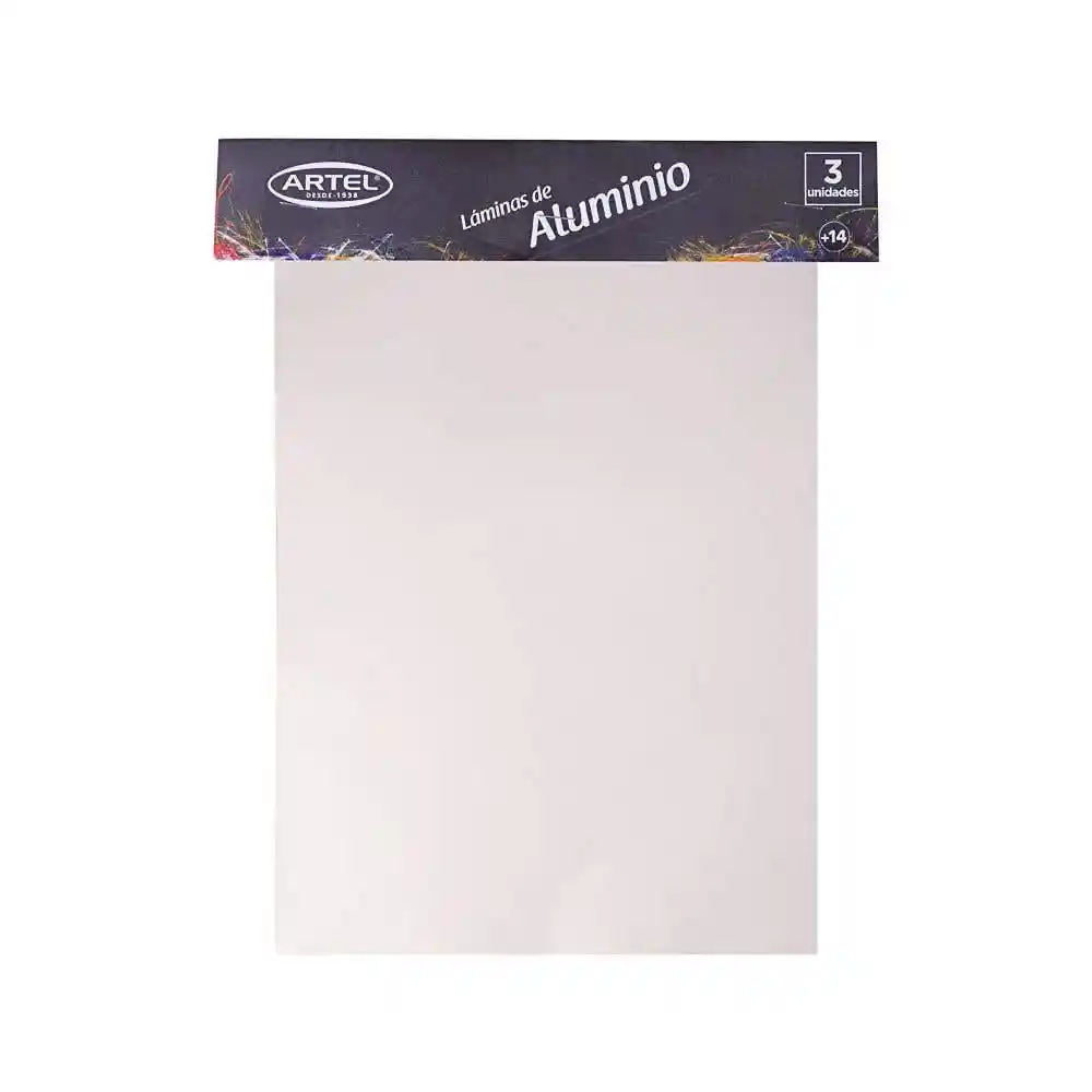 Set 3 Láminas de Aluminio 20x30cm. 0.1mm. Artel