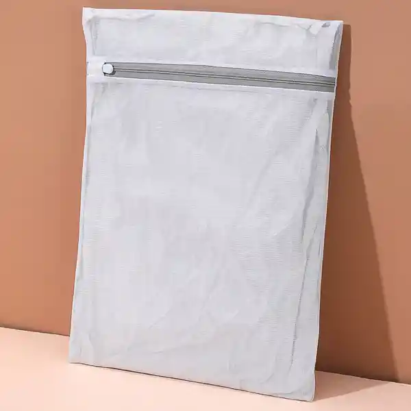 Bolsa de Lavado Con Cierre Malla Blanco 30 x 40 cm Miniso