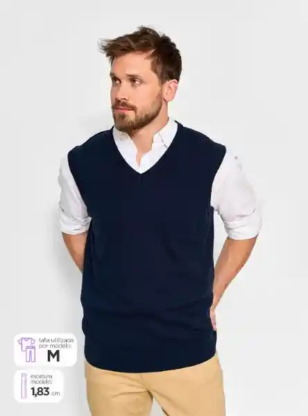 Kenneth Stevens Súeter Vest Básico Azul Marino S FW25