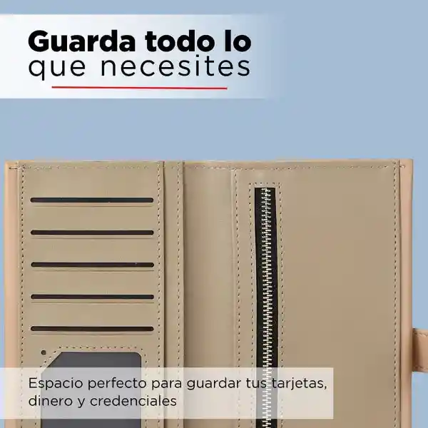 Miniso Billetera Larga Con Cierre Metálico Albaricoque Catch