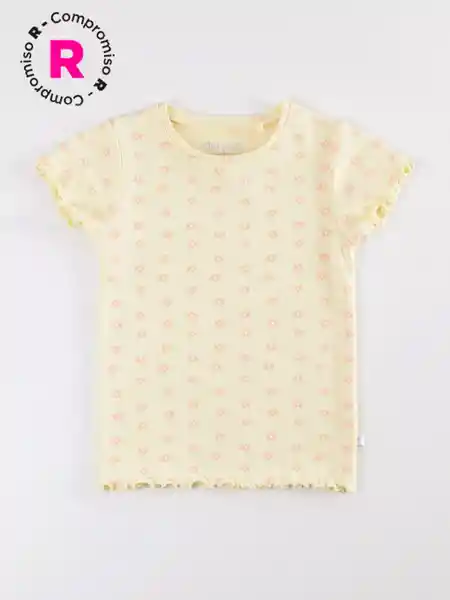 Harvest Polera Manga Corta Ribminip Crudo Amarillo 6 V26