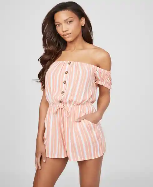 Enterizo Aamira Off Shlder Romper Rosado Talla XS Guess