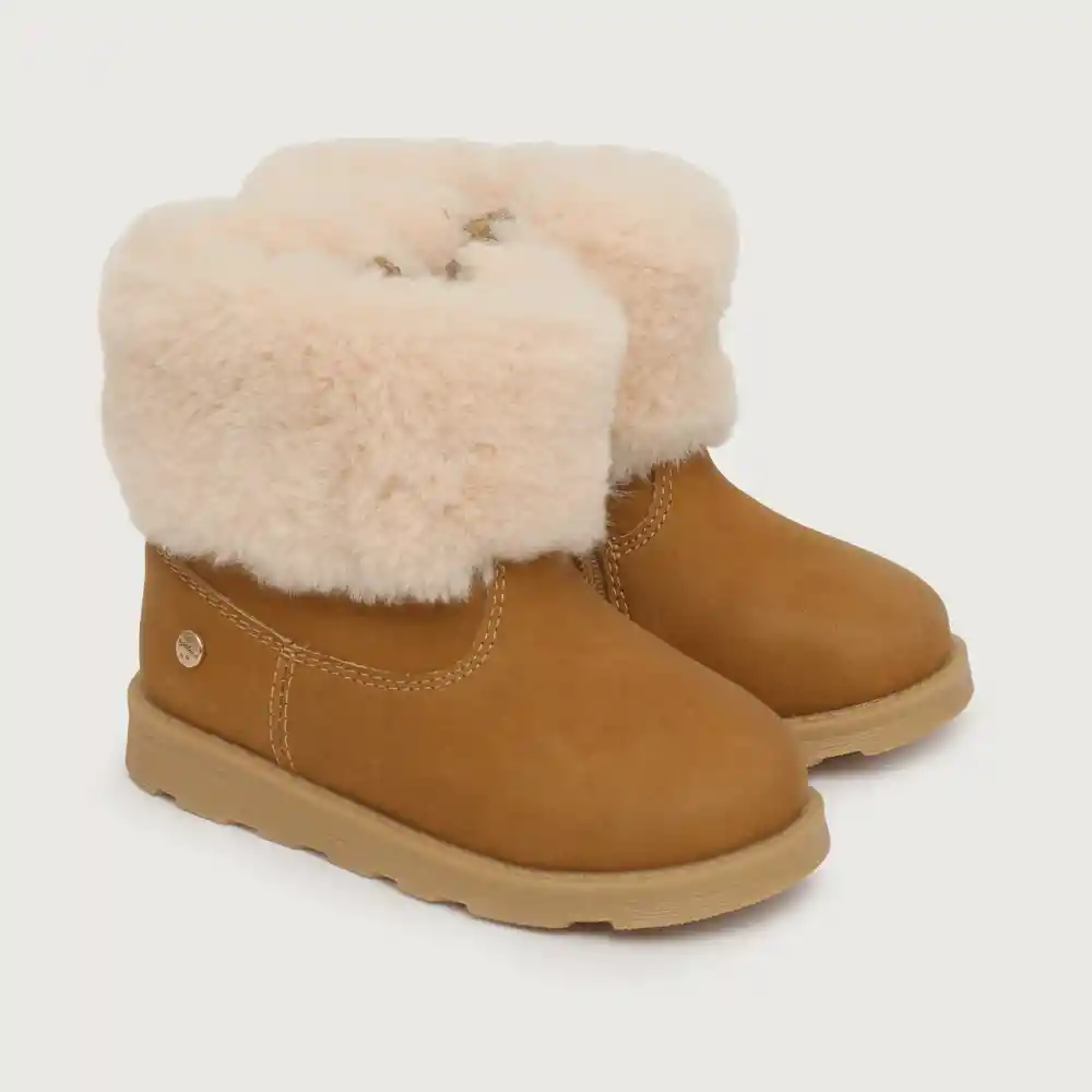Botas Niña Con Pelos Camel Talla 28