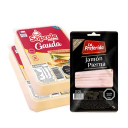 Combo la Preferida Jamón de Pierna Corte Pluma + Soprole Gau