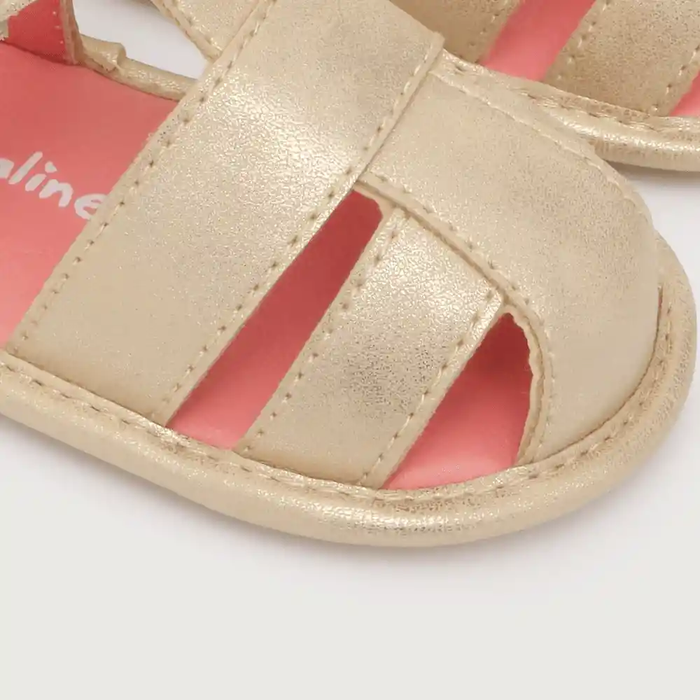 Sandalias Textil Para Bebé Niño Dorada Talla 17