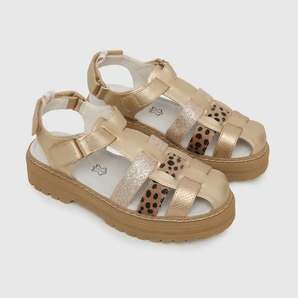 Sandalias Velcro De Niña Rosado Talla 28