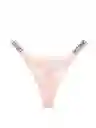 Victoria's Secret Panty Thong Con Tiras Brillantes Rosa Talla S