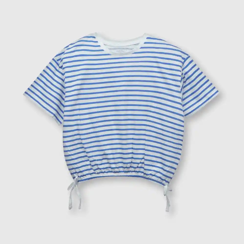 Polera Listada De Niña Azul Talla 12a