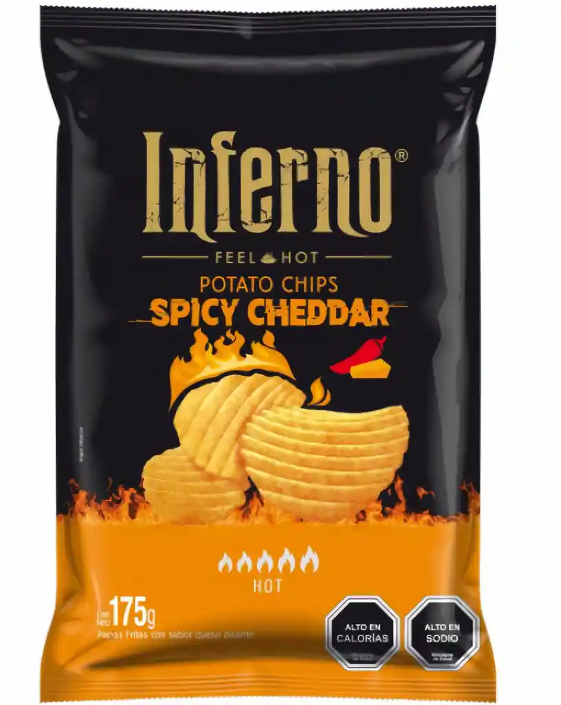 Inferno Papas Fritas Sabor a Spicy Cheddar