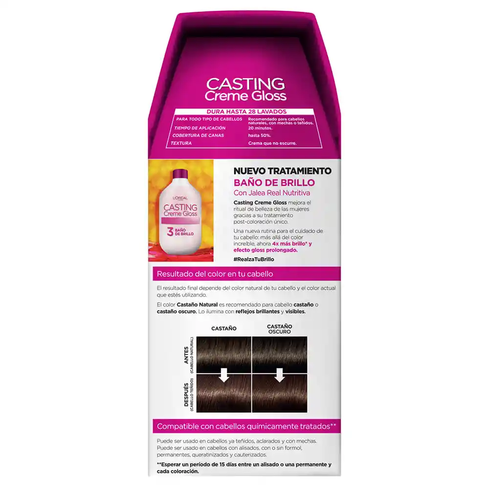 Casting Tinte Capilar sin Amoníaco Creme Gloss Castaño Natural