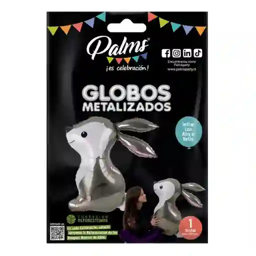 Plams Globo Aluminio Animales Medianos Conejo