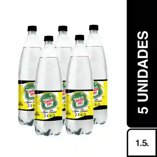 5 x Canada Dry Agua Tonica Zero 1.5 Litros