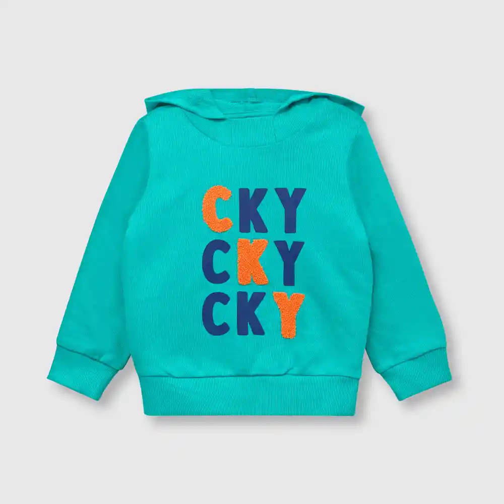 Polerón Cky De Bebé Niño Verde Talla 3/6m