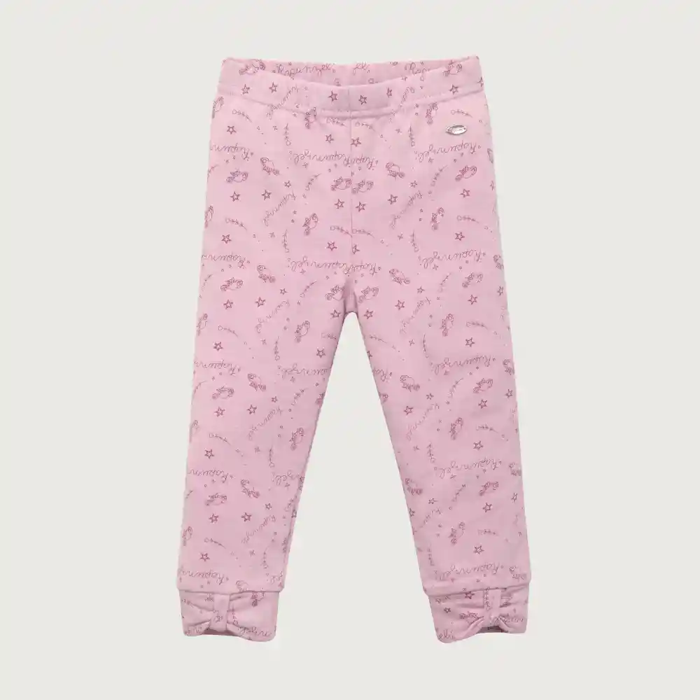 Pantalón Calza Minnie Con Moño Niña Rosa Viejo Talla 2a