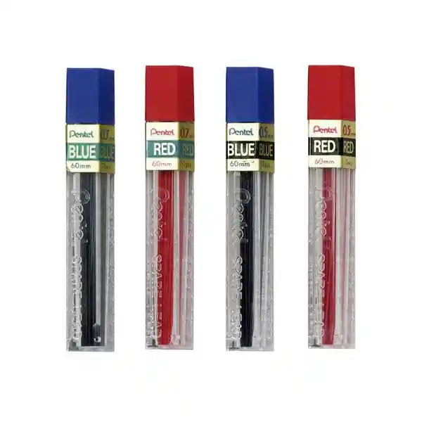 Pentel Mina Grado Hb Rojo 0.7 mm