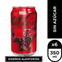 Coca-Cola Gaseosa Sin Azúcar 350 mL x 6 Und