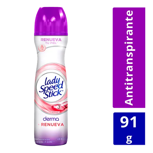 Lady Speed Stick Antitranspirante en Aerosol Derma + Renueva Omega 3