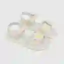 Sandalias Doble Ajuste Flor de Niña Blanco Talla 33 Colloky