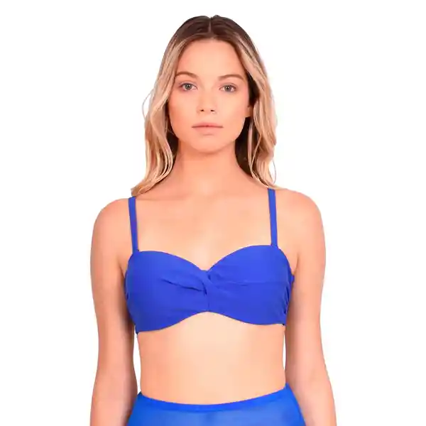 Bikini Estilo Sostén Strapless Color Azul Talla XL Samia