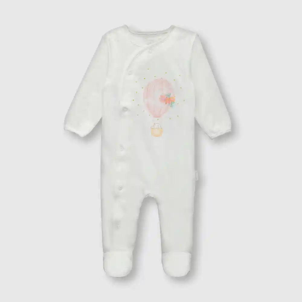 Body De Bebé Osito Estampado Niña Blanco Talla 0/3m